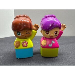 Mattel Mega Blocks Figures Set Of 2 - Girl With Brown Hair & Girl With Purple Ha